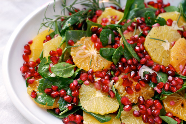Salad with pomegranate seeds