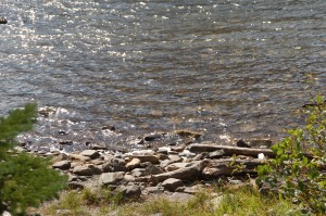 Stones at water's edge