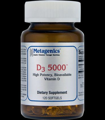 Bottle of Vitamin D3 5000 IUs